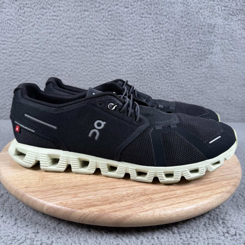 On Cloud 5 Mens Size 13 Black Magnet Oasis Green Road Running Shoes 59.98887